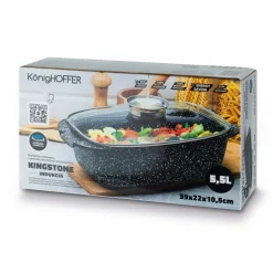 Brytfanna aluminiowa z powłoką ceramiczną i aromatyzerem Konighoffer Kingstone 5,5 l
