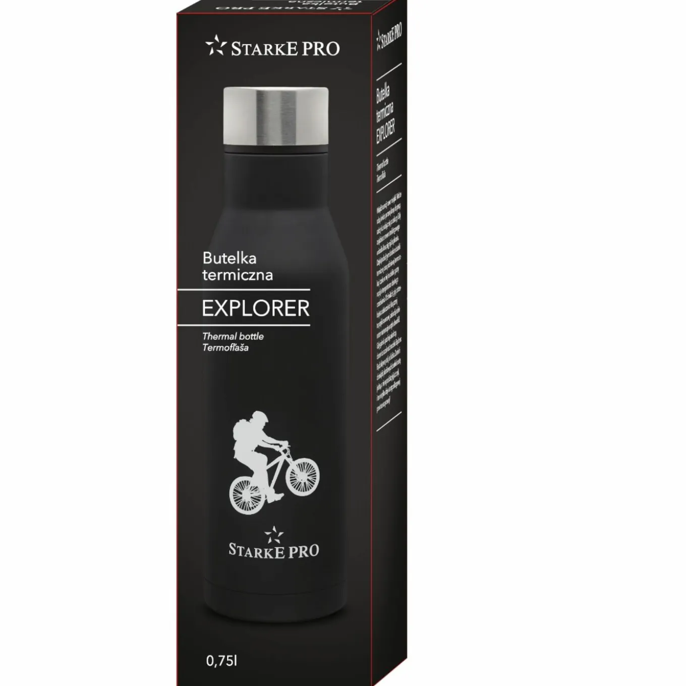 Butelka termiczna Starke Pro Explorer 750 ml czarna ze stali nierdzewnej
