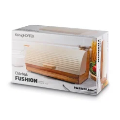 Chlebak bambusowy Konighoffer Fushion 36 x 22 x 17 cm kremowy