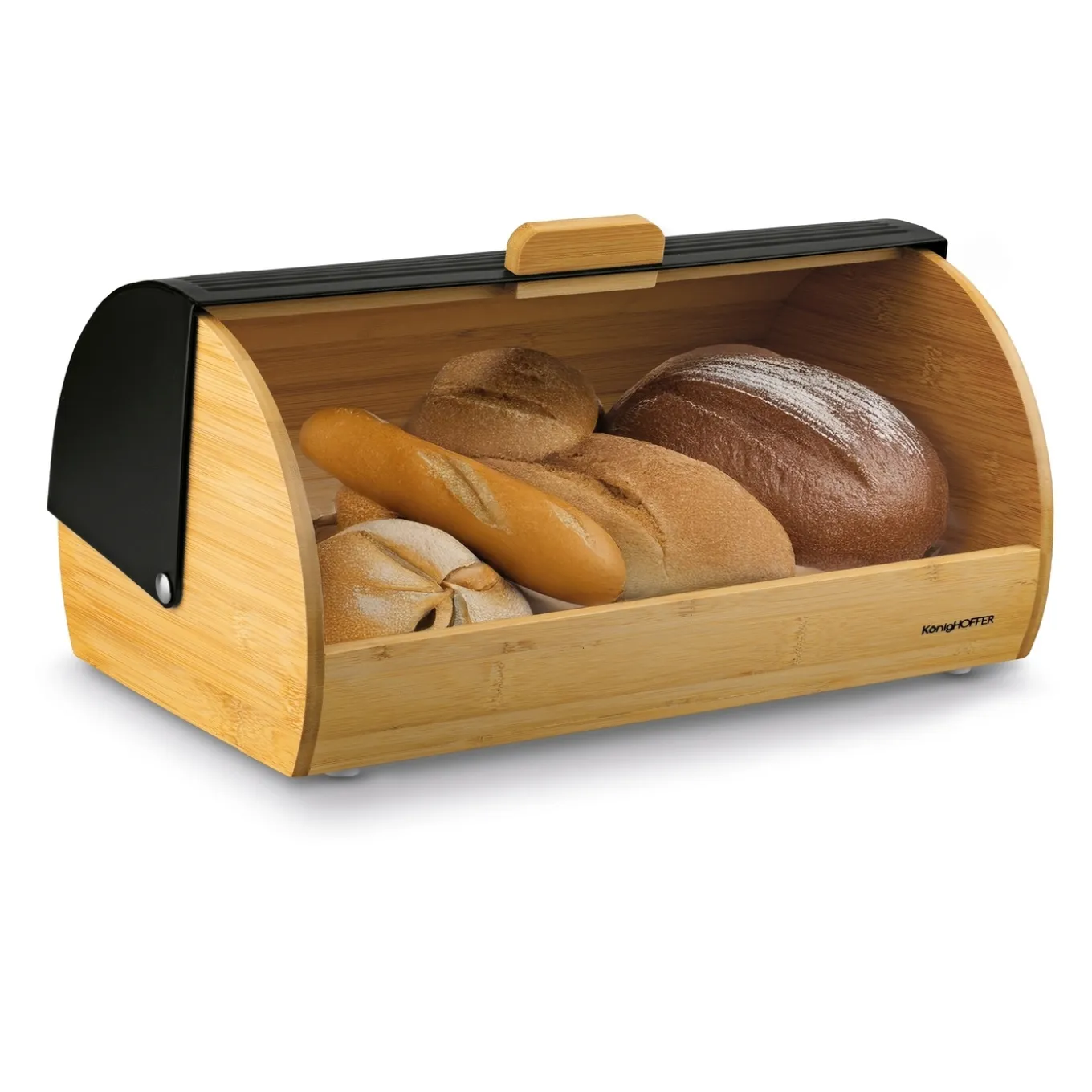 Chlebak bambusowy Konighoffer Fushion 36 x 22 x 17 cm czarny