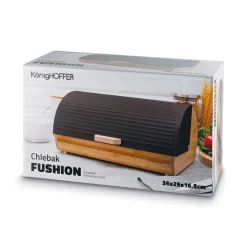 Chlebak bambusowy Konighoffer Fushion 36 x 22 x 17 cm czarny