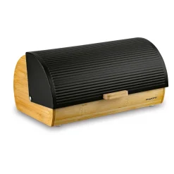 Chlebak bambusowy Konighoffer Nero 39 x 25,5 x 19 cm czarny