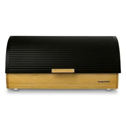 Chlebak bambusowy Konighoffer Nero 39 x 25,5 x 19 cm czarny