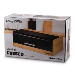Chlebak bambusowy Konighoffer Fresco 36 x 20 x 13,5 cm czarny