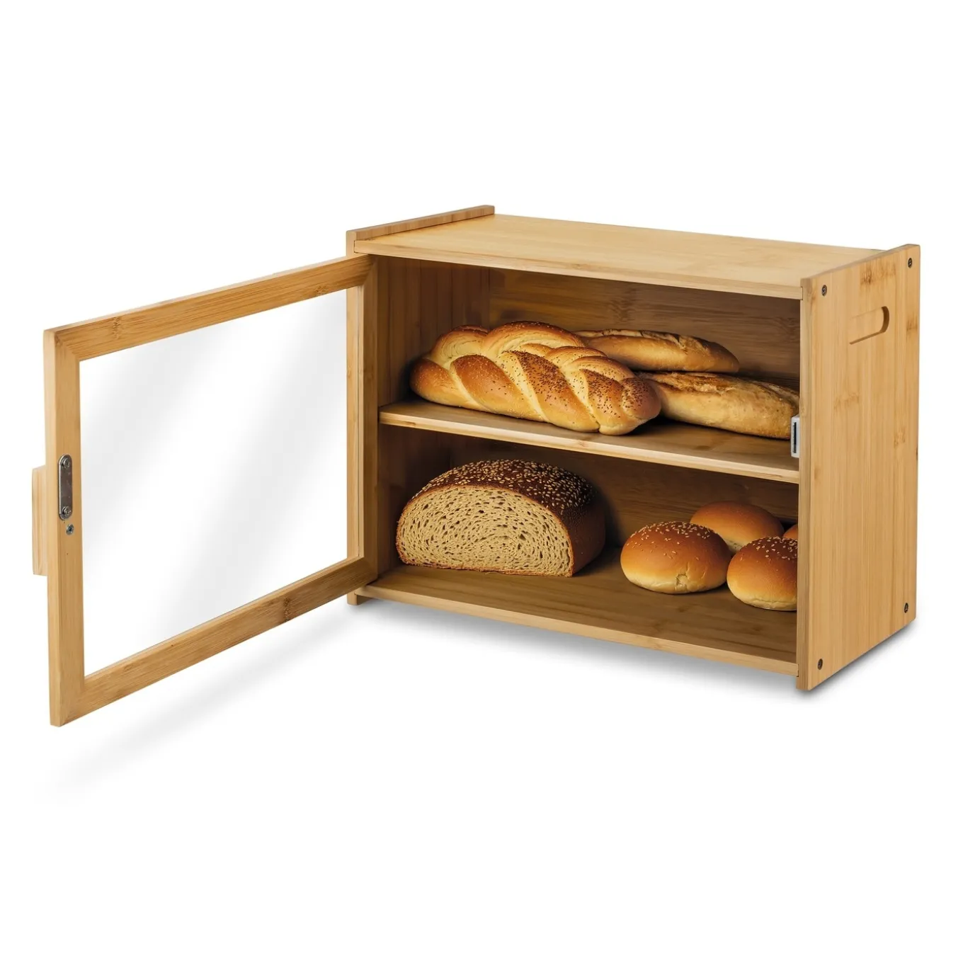 Chlebak bambusowy z półką Tadar 40 x 20 x 31 cm