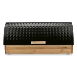 Chlebak drewniany Konighoffer Geometric 36 x 25 x 17 cm czarny