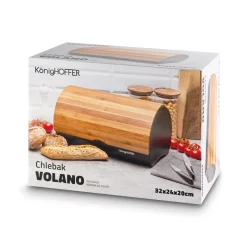 Chlebak metalowy Konighoffer Volano 32 x 24 x 20 cm czarny