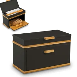Chlebak stalowy dwupoziomowy Konighoffer Artesano 38 x 18 x 23 cm czarny