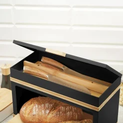 Chlebak stalowy dwupoziomowy Konighoffer Artesano 38 x 18 x 23 cm czarny