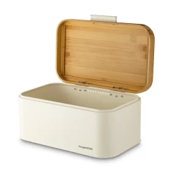 Chlebak stalowy Konighoffer Capri 30,5 x 18 x 14 cm kremowy