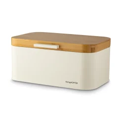 Chlebak stalowy Konighoffer Capri 30,5 x 18 x 14 cm kremowy