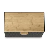 Chlebak stalowy Tadar Geometric Wood 35,5 x 21,5 x 20 cm czarny