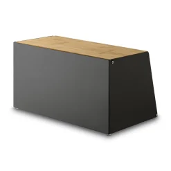 Chlebak stalowy Tadar Geometric Wood 35,5 x 21,5 x 20 cm czarny