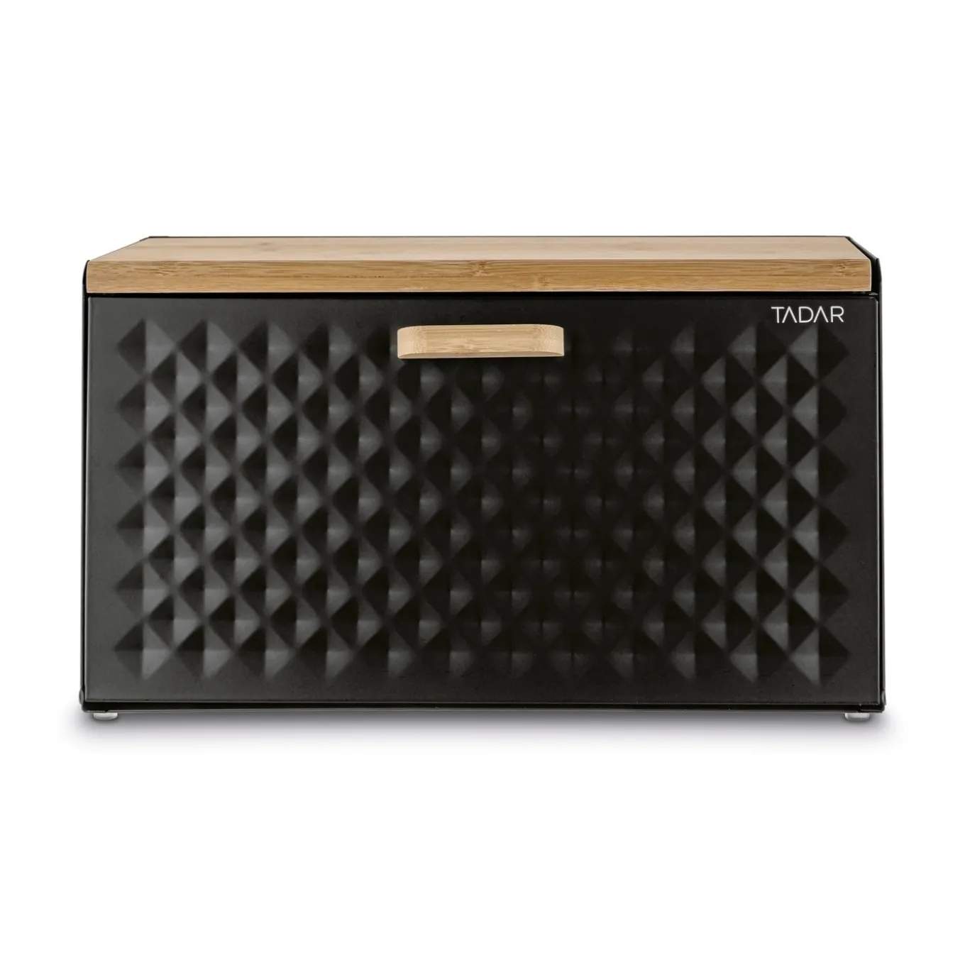 Chlebak stalowy Tadar Geometric Wood 35,5 x 21,5 x 20 cm czarny