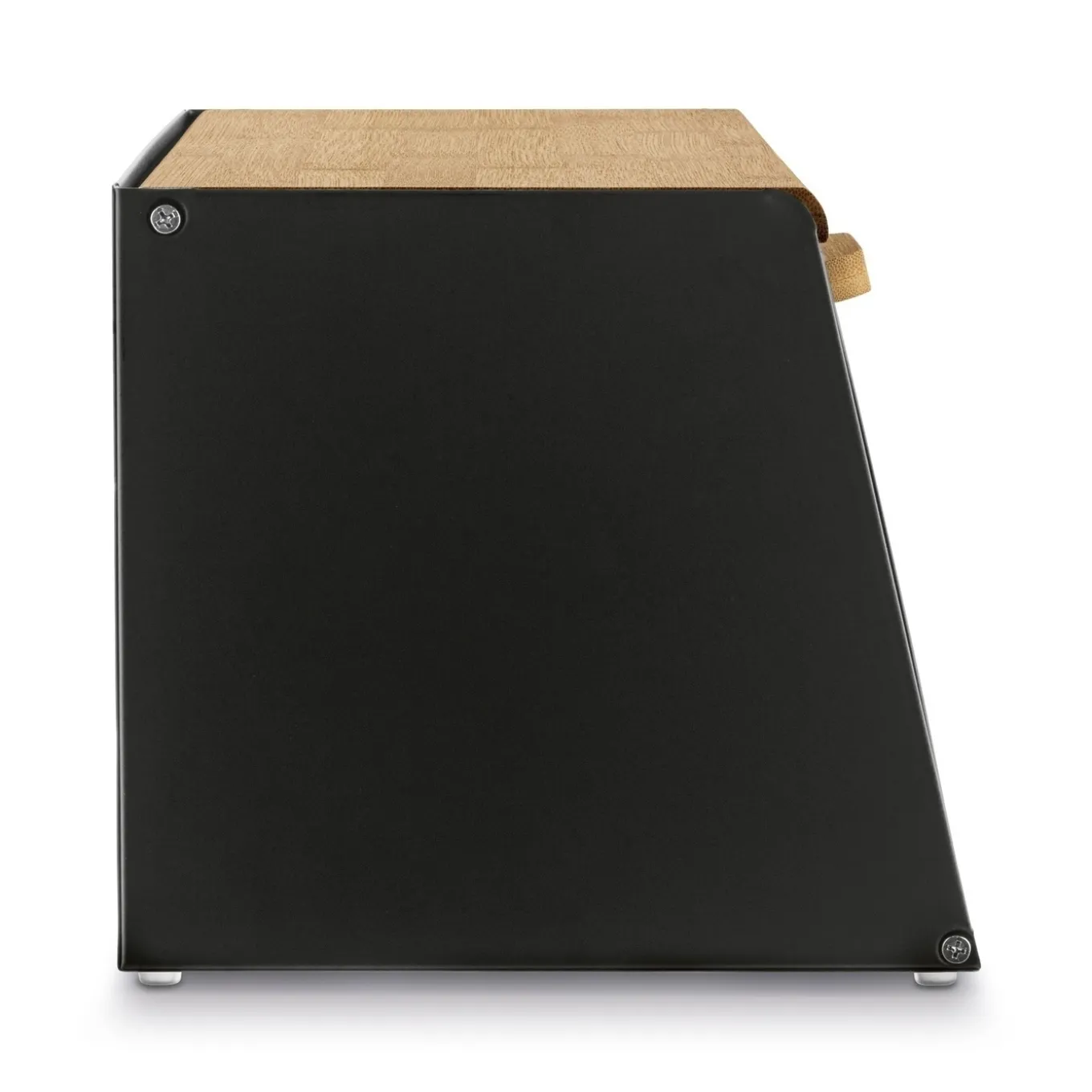 Chlebak stalowy Tadar Geometric Wood 35,5 x 21,5 x 20 cm czarny