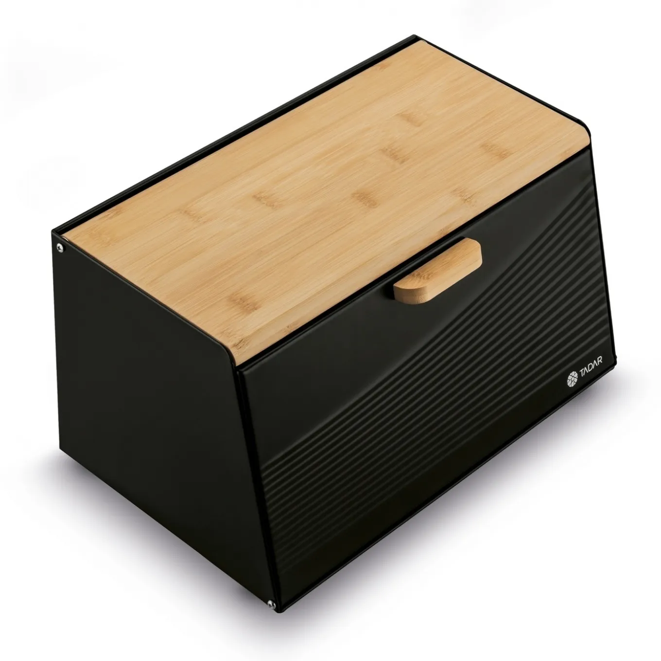 Chlebak stalowy Tadar Skandi Wood 20,5 x 35,5 x 21,5 cm czarny