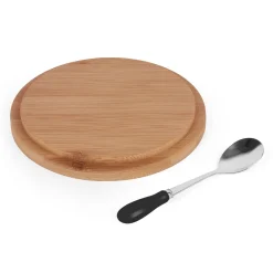 Cukiernica porcelanowa z pokrywką i łyżeczką Konighoffer 14,5 x 5 cm czarna