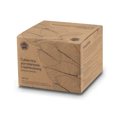 Cukiernica z łyżeczką i bambusową pokrywką porcelanowa NBC Konighoffer 350 ml czarna