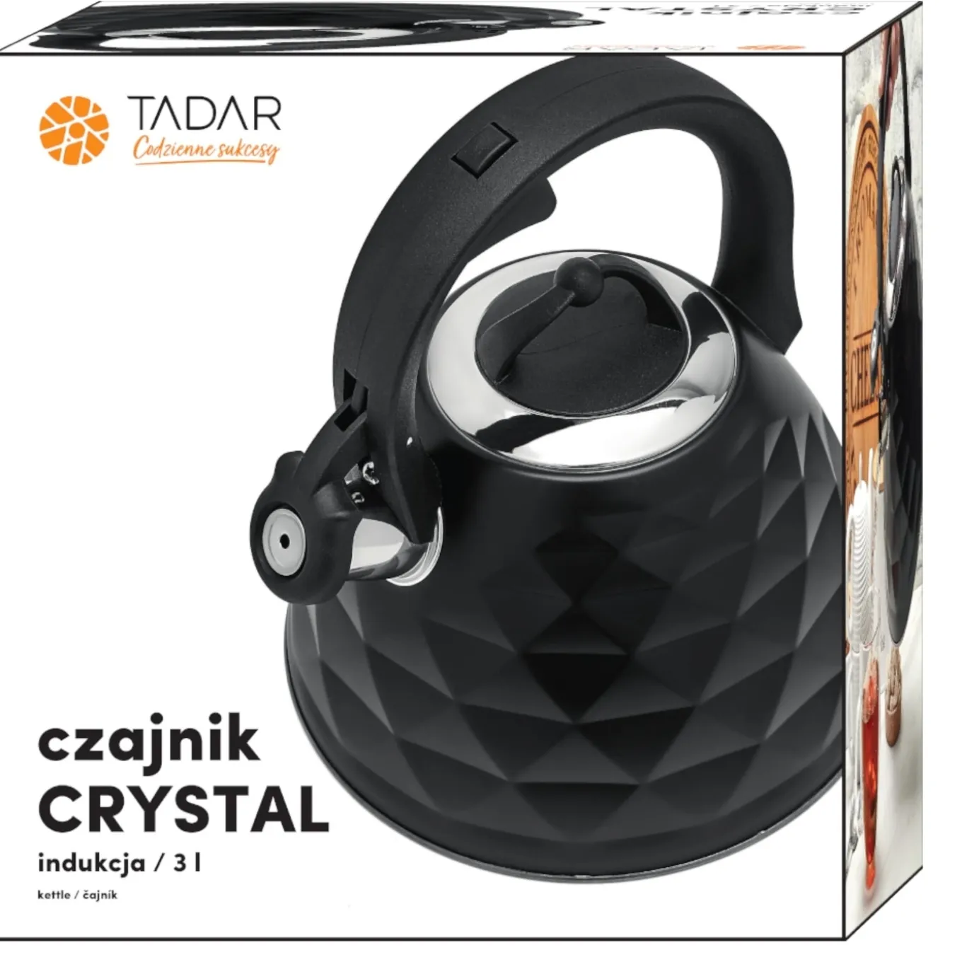 Czajnik na gaz i indukcję Tadar Crystal 3 l czarny mat