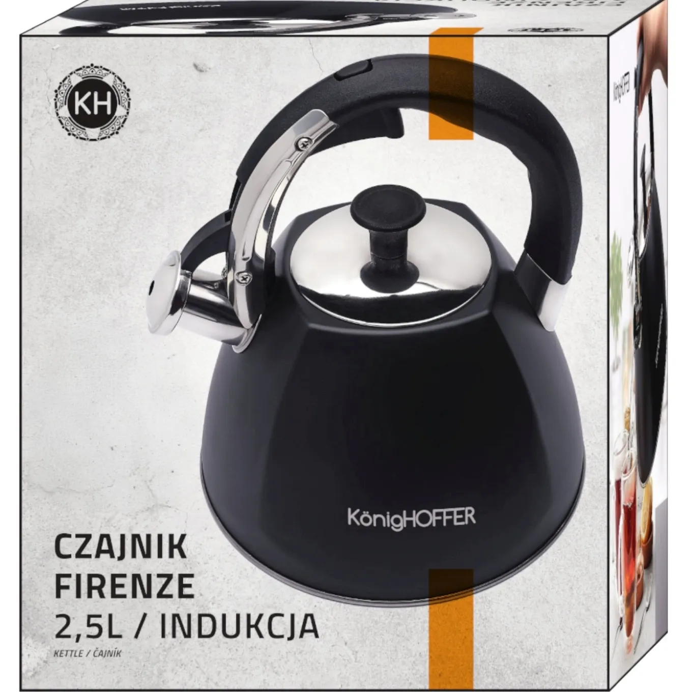 Czajnik tradycyjny Konighoffer Firenze II 2,5 l czarny mat