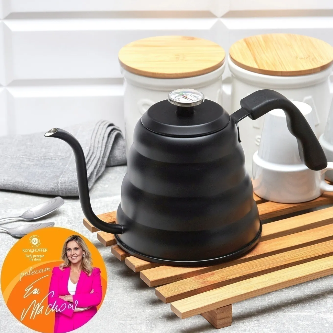 Czajnik z termometrem Konighoffer Barista 1,2 l czarny