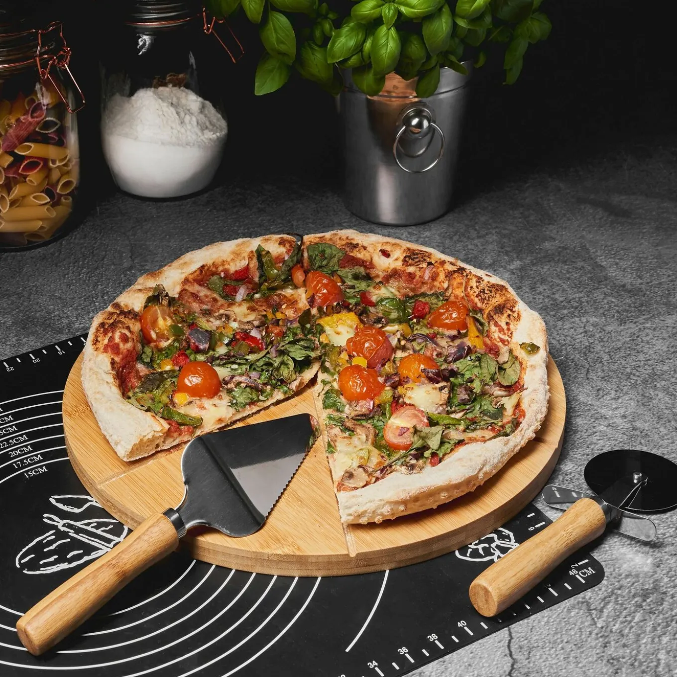 Deska bambusowa do serwowania pizzy Tadar 33 cm