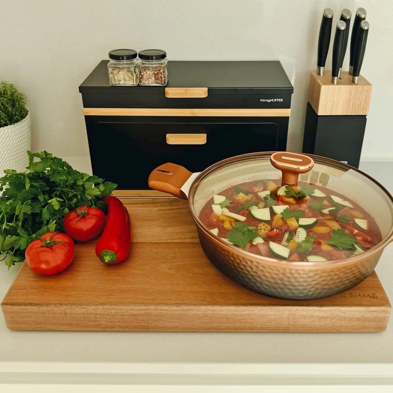 Deska do krojenia i serwowania akacjowa XXL Premium Starke Pro 50 x 26 x 4,5 cm