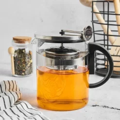 Dzbanek do herbaty z zaparzaczem i szklanym podgrzewaczem Konighoffer Saphir
