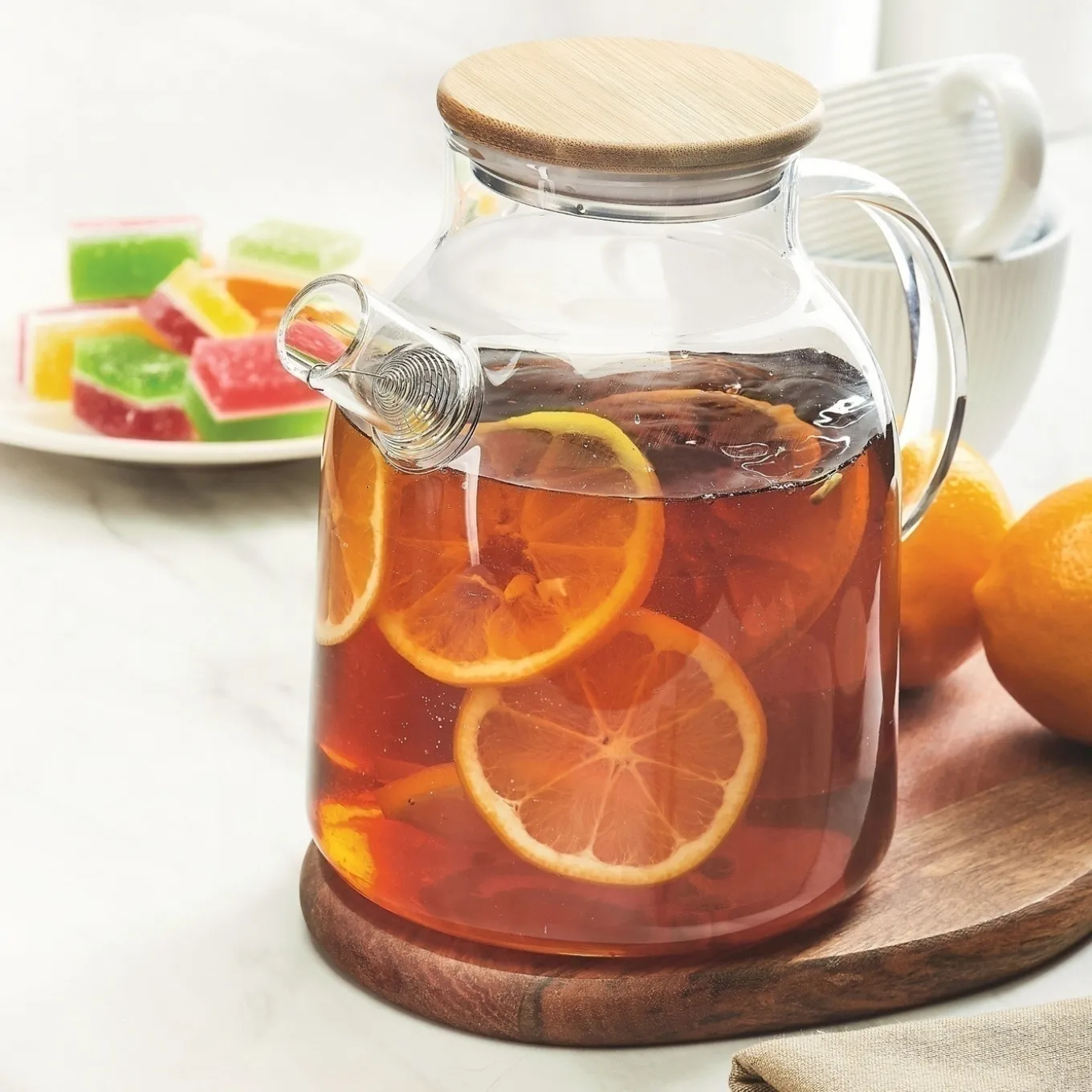 Dzbanek szklany ze spiralą i podgrzewaczem ceramicznym Tadar Nexo 1,8 l