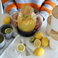 Dzbanek szklany ze spiralą i podgrzewaczem ceramicznym Tadar Nexo 1,3 l