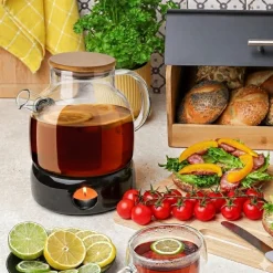 Dzbanek szklany ze spiralą i podgrzewaczem ceramicznym Tadar Nexo 1,3 l