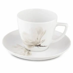 Filiżanka do kawy porcelanowa ze spodkiem Lubiana Wiedeń Magnolia II 350 ml