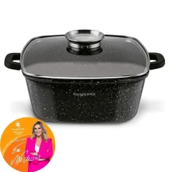 Garnek ceramiczny Konighoffer Kingstone 28 cm kwadratowy z aromatyzerem i 2 nakładki