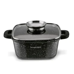 Garnek ceramiczny Konighoffer Kingstone 20 cm kwadratowy z aromatyzerem i 2 nakładki
