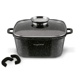 Garnek ceramiczny Konighoffer Kingstone 24 cm kwadratowy z aromatyzerem i 2 nakładki