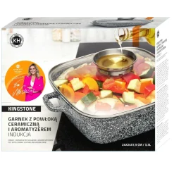 Garnek ceramiczny Konighoffer Kingstone 24 cm kwadratowy z aromatyzerem i 2 nakładki