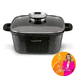 Garnek ceramiczny Konighoffer Kingstone 24 cm kwadratowy z aromatyzerem i 2 nakładki