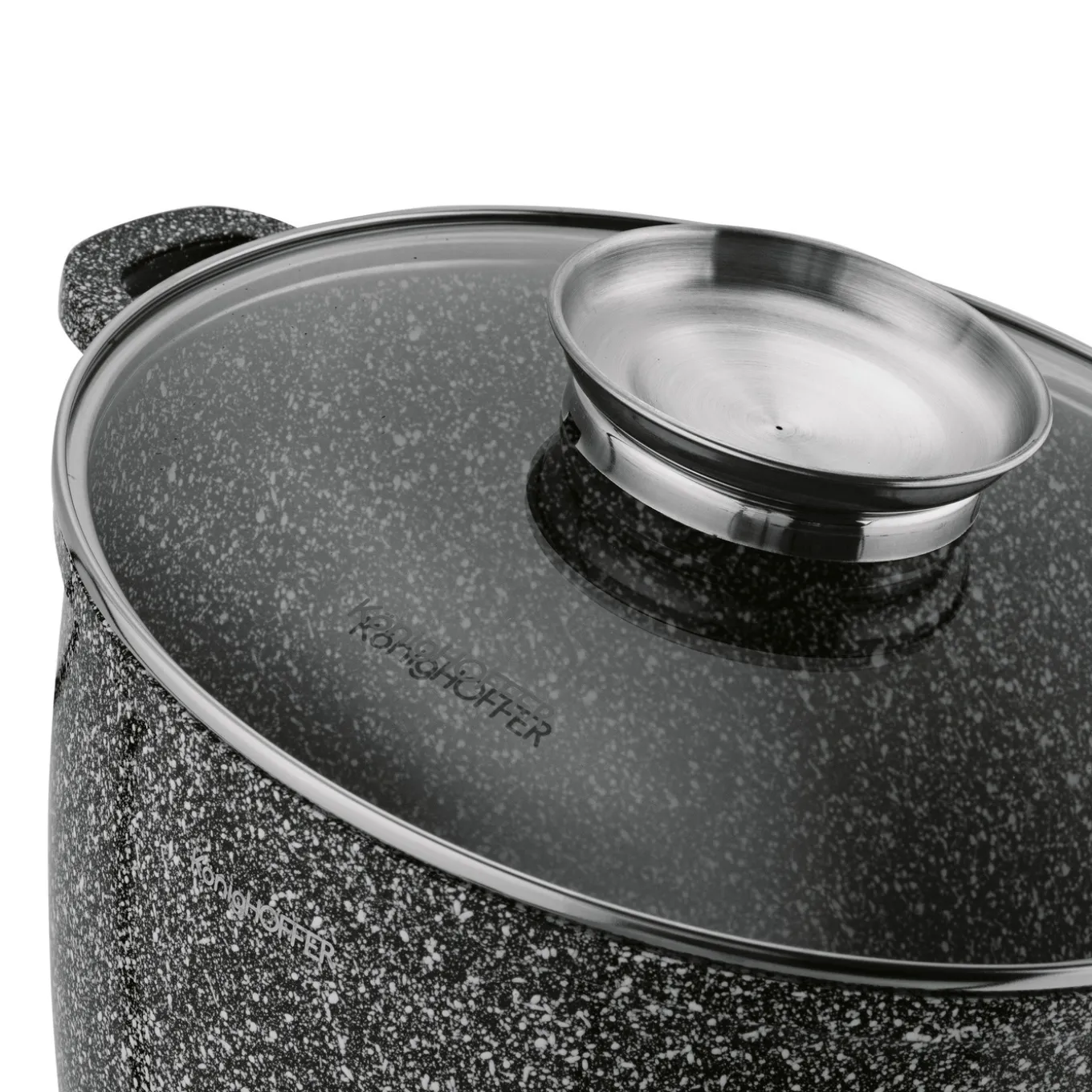 Garnek ceramiczny wysoki Konighoffer Kingstone 6,85 l okrągły z aromatyzerem i 2 nakładki