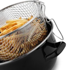 Garnek emaliowany do frytek z sitkiem i pokrywką Tadar 3,2 l