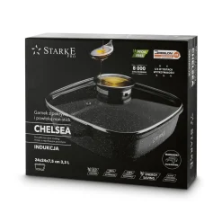 Garnek kwadratowy Starke Pro Chelsea non-stick 24 cm indukcja