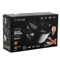 Garnek na indukcję non-stick z pokrywką Starke Pro Archie Wooden 1,6 l