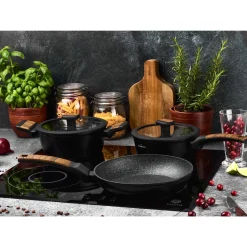 Garnek na indukcję non-stick z pokrywką Starke Pro Archie Wooden 1,6 l