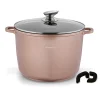 Garnek na indukcję wysoki Konighoffer Pollo Rose Gold 10 l i 2 nakładki