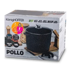 Garnek na indukcję wysoki Konighoffer Pollo Rose Gold 10 l i 2 nakładki
