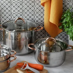 Garnek na indukcję ze stali nierdzewnej Konighoffer Faro Copper 9,2 l