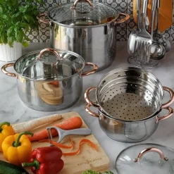Garnek na indukcję ze stali nierdzewnej Konighoffer Faro Copper 9,2 l