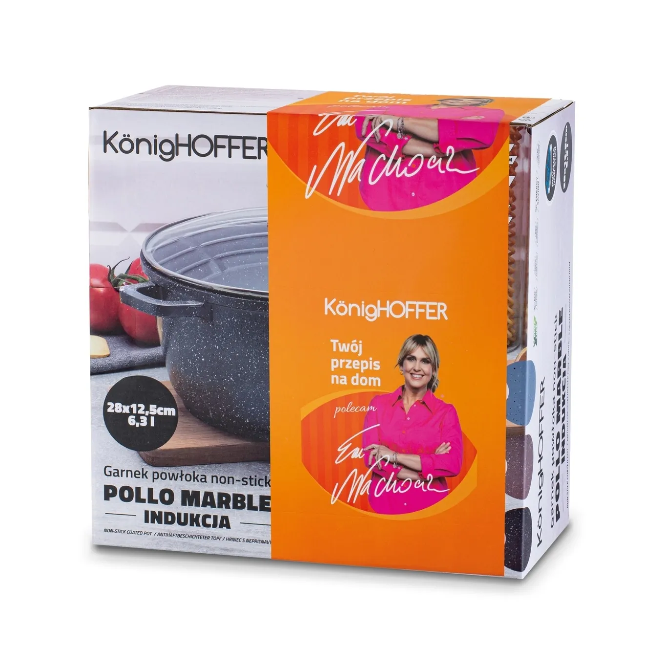Garnek na indukcję z pokrywką Konighoffer Pollo Blue 6,3 l