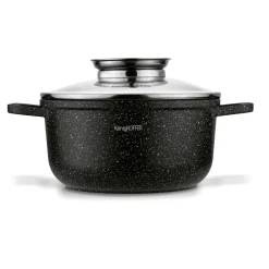 Garnek na indukcję z pokrywką Konighoffer Pollo Black 1,2 l