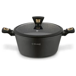 Garnek na indukcję z powłoką marmurową Starke Pro Dark Gold 6 l