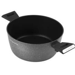 Garnek na indukcję z powłoką marmurową i pokrywką Konighoffer Grigio 3,9 l